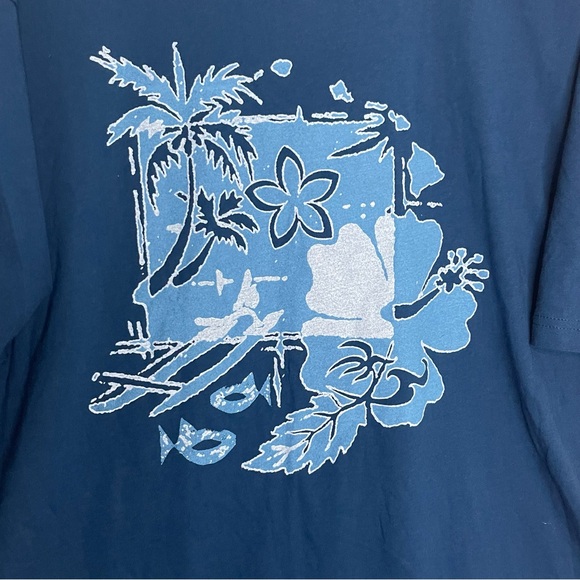 Shomolus Surf Co. Tee Shirt Crew neck Island Hawaii Graphic Blue 3xL - Picture 10 of 10